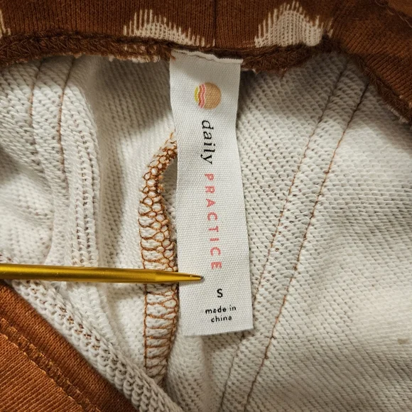 Anthropologie Daily Practice Burnt Orange Polka Dot Joggers Pants Size S - Picture 12 of 14